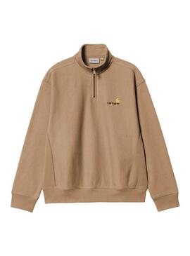 Sudadera Carhartt Half Zip American Script Hombre