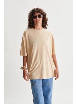 Camiseta 24 Colours Beige Mujer