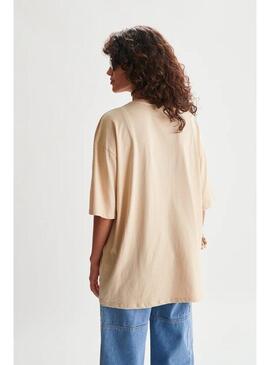 Camiseta 24 Colours Beige Mujer