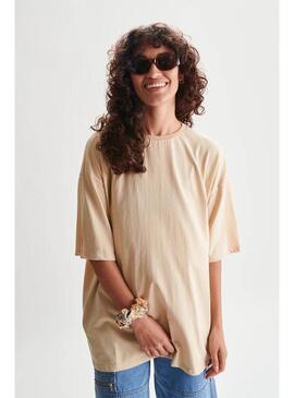 Camiseta 24 Colours Beige Mujer