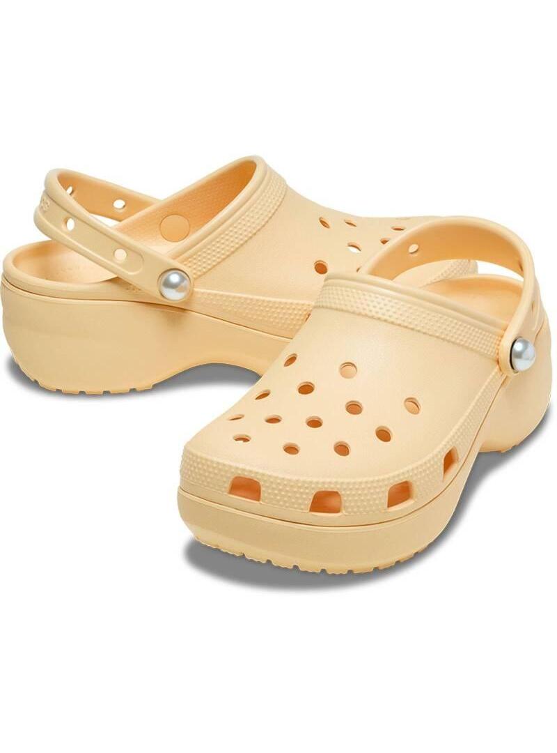 Zuecos Crocs Platform Pearl Clog Mujer